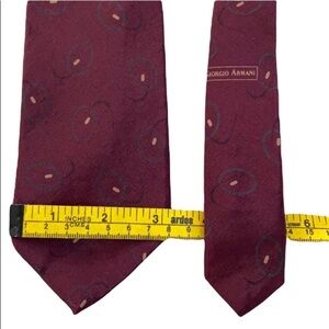 Giorgio Armani silk tie Made in Italy cranberry /cream color, 8 cm, fall trend